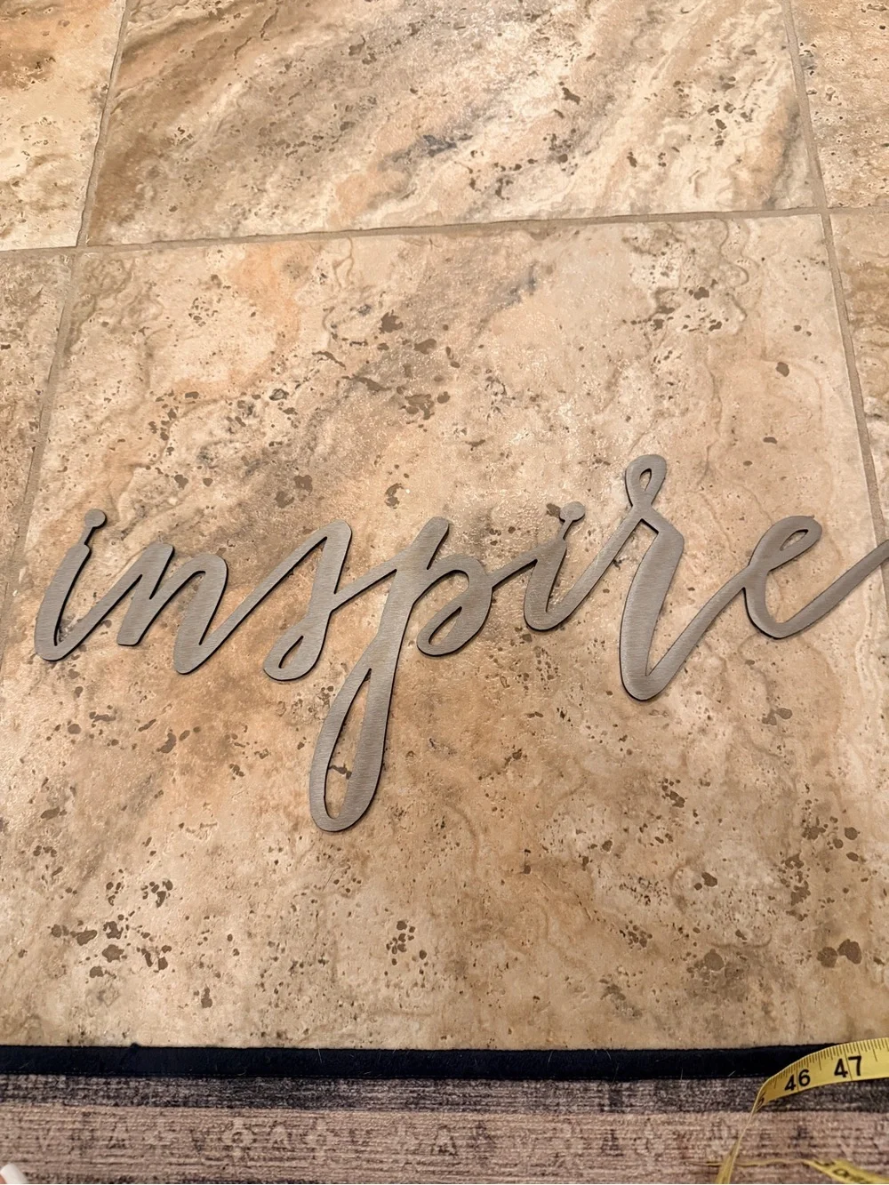Inspire Script Wall Decor - Neutral Gray
